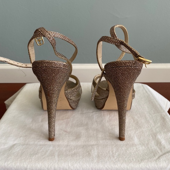 Caparros gold sparkly shimmer heels size 7 - Picture 3 of 5